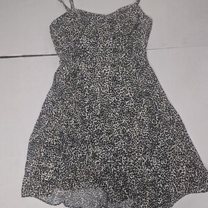 Old Navy Black and Cream Animal Print Mini Dress